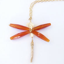 Load image into Gallery viewer, Dragonfly Gemstone Necklace