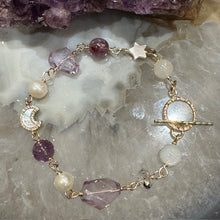 Load image into Gallery viewer, Purple Moon & Star Toggle Bracelet