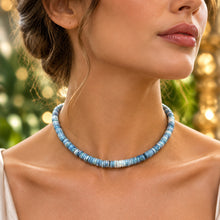 Load image into Gallery viewer, Blue Opal Heishi Choker