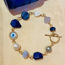 Load image into Gallery viewer, "Lucky" Blue Toggle Bracelet