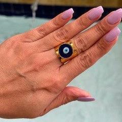 Evil eye statement ring discount