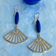 Load image into Gallery viewer, Fan Me Now Lapis Earrings
