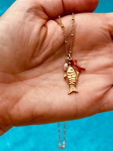 Load image into Gallery viewer, Golden Fishie Trio Necklace