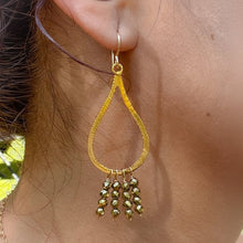 Load image into Gallery viewer, Golden Hematite Fringe FUN Earrings