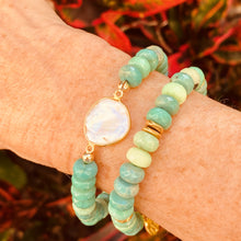 Load image into Gallery viewer, Go Green Pearl elastic duo bracelets