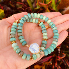 Load image into Gallery viewer, Go Green Pearl elastic duo bracelets