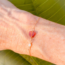 Load image into Gallery viewer, 14KT Gold Heart of LOVE Carnelian Bracelet