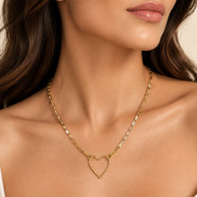 Load image into Gallery viewer, Gold HEART and link chain Necklace