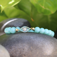 Load image into Gallery viewer, Glow Blue Evil Eye elastic Bracelet