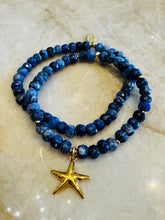 Load image into Gallery viewer, Blue Sodalite Rondelles & Starfish Charm DUO