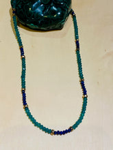 Load image into Gallery viewer, Green Onyx and Lapis Choker Necklace
