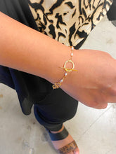 Load image into Gallery viewer, Infinity Lace and Pearls Toggle Bracelet