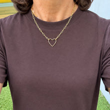 Load image into Gallery viewer, Gold HEART and link chain Necklace