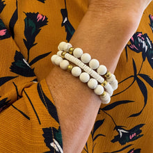 Load image into Gallery viewer, White-on-White Elastic bracelet trio