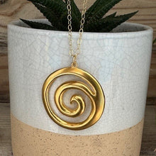 Load image into Gallery viewer, Maya Golden Swirl Long Necklace