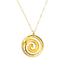 Load image into Gallery viewer, Maya Golden Swirl Long Necklace