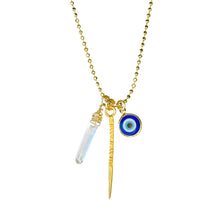 Load image into Gallery viewer, Evil Eye, Crystal & Mien Stick Necklace
