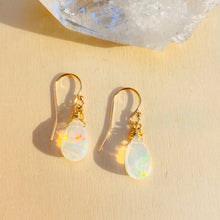 Load image into Gallery viewer, 14KT Gold Ethiopian Opal drop Earrings