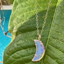 Load image into Gallery viewer, Purple Crescent Moon Opal Necklace