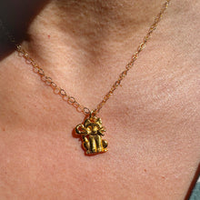 Load image into Gallery viewer, Gold Whiskers Cat Charm Necklace