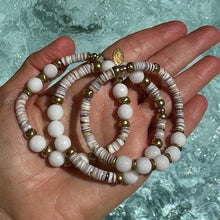 Load image into Gallery viewer, Salt and Straw elastic Bracelet Trio.
