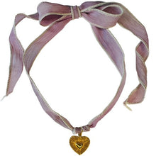 Load image into Gallery viewer, The Sweet Love Gold Heart Silk Choker Necklace