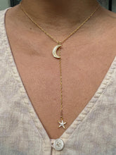 Load image into Gallery viewer, Dreamy Moon ‘n Star Sparkly Lariat Necklace