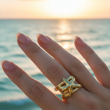 Load image into Gallery viewer, Golden Starfish adjustable Ring