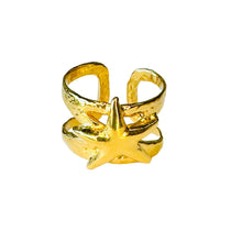 Load image into Gallery viewer, Golden Starfish adjustable Ring