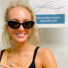 Load image into Gallery viewer, 14KT GOLD Aqua Evil Eye Necklace