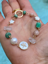 Load image into Gallery viewer, Star Light Pink n Green Toggle Bracelet