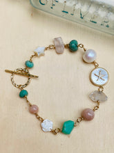 Load image into Gallery viewer, Star Light Pink n Green Toggle Bracelet