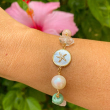 Load image into Gallery viewer, Star Light Pink n Green Toggle Bracelet