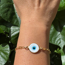 Load image into Gallery viewer, White Protective Evil Eye Bracelet