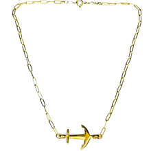 Load image into Gallery viewer, Gold Anchor & Paperclip chain Necklace