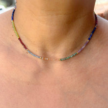 Load image into Gallery viewer, Multi-Color Gemstone Blocks Necklace