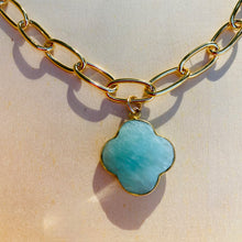 Load image into Gallery viewer, Blue Amazonite Clover Statement Choker/Necklace
