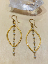 Load image into Gallery viewer, Dangly Pearls Hoop Earrings