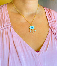 Load image into Gallery viewer, IOS Evil Eye with Pearls Necklace