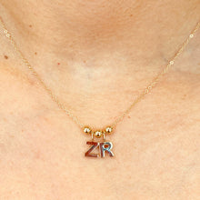Load image into Gallery viewer, 14Kt Yellow Gold Personalized Initials Necklace