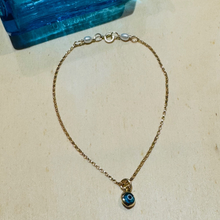 Load image into Gallery viewer, 14KT Yellow Gold Evil Eye Bracelet with Turquoise eye charm