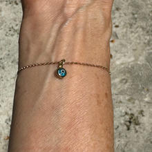 Load image into Gallery viewer, 14KT Yellow Gold Evil Eye Bracelet with Turquoise eye charm