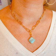 Load image into Gallery viewer, Blue Amazonite Clover Statement Choker/Necklace
