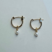 Load image into Gallery viewer, Always Mine Sweet 10KT Gold Hoops - Customizable with Drops
