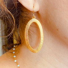 Load image into Gallery viewer, Moon Shine Oval Hoop Earrings