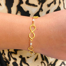 Load image into Gallery viewer, Infinity Lace and Pearls Toggle Bracelet
