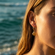 Load image into Gallery viewer, Tiny Scallop Hoop Earrings