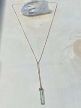 Load image into Gallery viewer, Blue Aquamarine Crystal "Y' Necklace