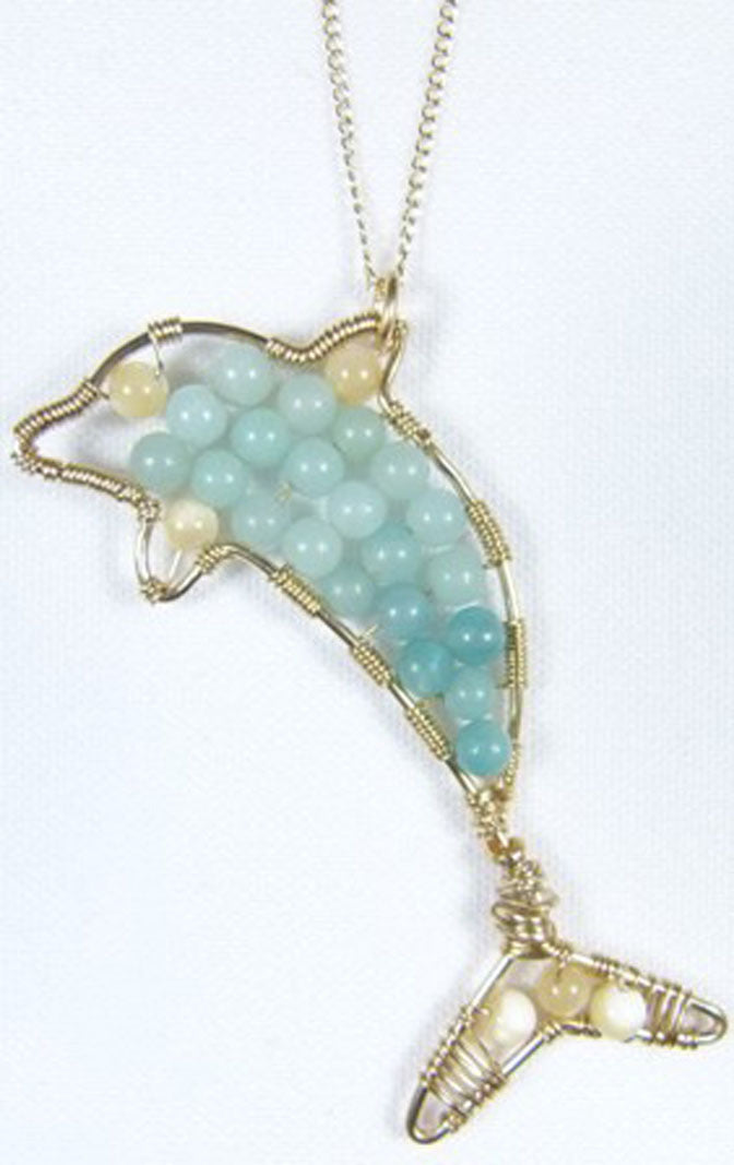 Handcrafted Amazonite Dolphin Necklace