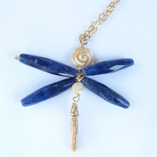 Load image into Gallery viewer, Dragonfly Gemstone Necklace